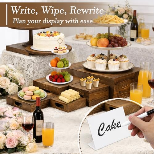 Wood Display Stands Cupcake Stand Brown Display 8Pcs, alternate view 4