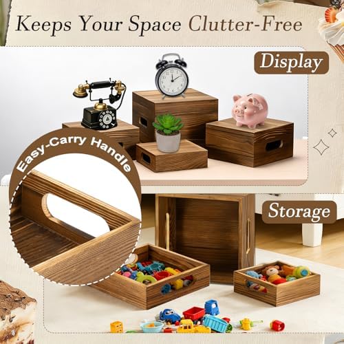 Wood Display Stands Cupcake Stand Brown Display 8Pcs, alternate view 5