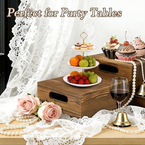 Wood Display Stands Cupcake Stand Brown Display 8Pcs, alternate view 6