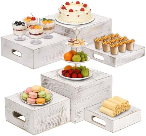 Wood Display Stands Cupcake Stand White Display 6Pcs