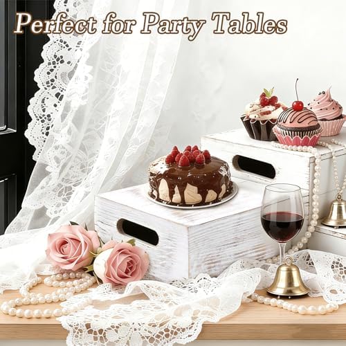 Wood Display Stands Cupcake Stand White Display 6Pcs, alternate view 7