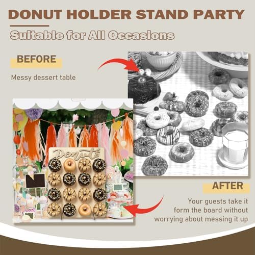 Wood Donut Wall Display Stand Holds 16 Donuts, 1 Pack Natural, alternate view 6
