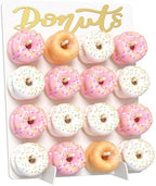Wood Donut Wall Display Stand Holds 16 Donuts, 1 Pack White