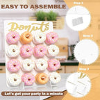 Wood Donut Wall Display Stand Holds 16 Donuts, 1 Pack White, alternate view 5