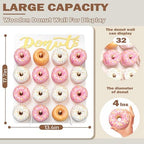 Wood Donut Wall Display Stand Holds 16 Donuts, 2 Pack White in White, alternate view 3