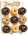 Wood Donut Wall Display Stand Holds 9 Donuts, 1 Pack Natural