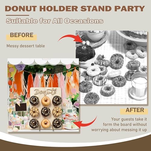 Wood Donut Wall Display Stand Holds 9 Donuts, 1 Pack Natural, alternate view 5