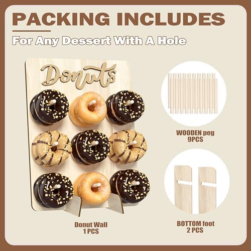Wood Donut Wall Display Stand Holds 9 Donuts, 1 Pack Natural, alternate view 7