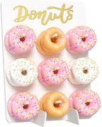 Wood Donut Wall Display Stand Holds 9 Donuts, 1 Pack White