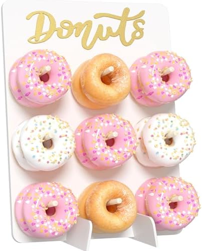Wood Donut Wall Display Stand Holds 9 Donuts, 1 Pack White
