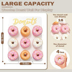Wood Donut Wall Display Stand Holds 9 Donuts, 1 Pack White, alternate view 3