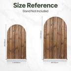 Wood Grain Arch Backdrop Cover Set, 7.2FT & 6FT Rustic Wooden Look Spandex Arch Covers for Wedding, Birthday, alternate view