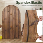 Wood Grain Arch Backdrop Cover Set, 7.2FT & 6FT Rustic Wooden Look Spandex Arch Covers for Wedding, Birthday, alternate view