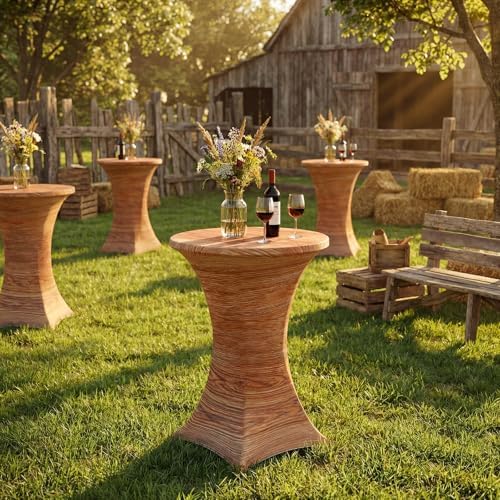 Wood Grain Stretch Cocktail Table Covers, 2 Pack, 32'' x 43'', alternate view 2