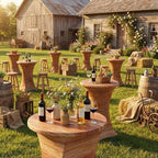 Wood Grain Stretch Cocktail Table Covers, 2 Pack, 32'' x 43'', alternate view 6