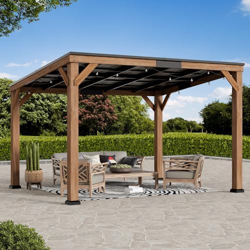 Wood Grill Gazebo 10' x 12' with Sloped Galvanized Steel Roof