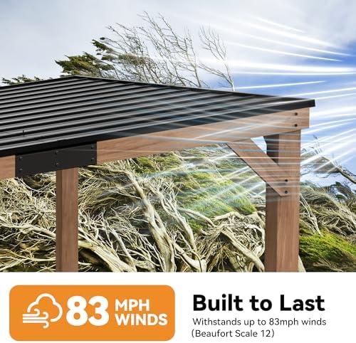 Wood Grill Gazebo 10' x 12' with Sloped Galvanized Steel Roof, alternate view 6