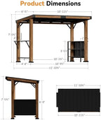 Wood Grill Gazebo 6x12 with USB Charging Power Strip & Shelves, alternate view 2