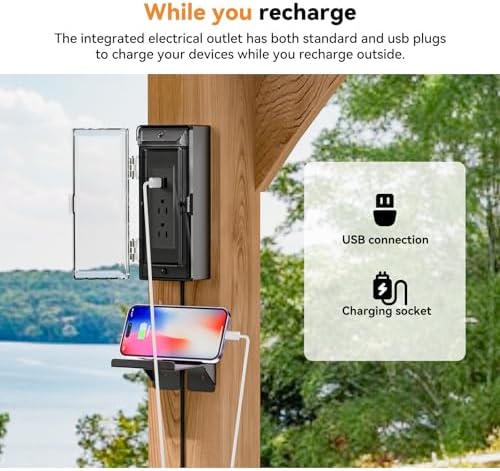 Wood Grill Gazebo 6x8 with USB Charging Power Strip & Shelves, alternate view 4