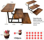 Wood Metal Riser Dessert Table Display Stand in Brown, alternate view 3