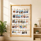 Wood Photo Display Board with Clips 25 x 33, Freestanding Tabletop Collage Picture Frame, Stable Stand for 2026, alternate