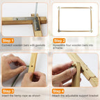 Wood Photo Display Board with Clips 25 x 33, Freestanding Tabletop Collage Picture Frame, Stable Stand for 2026, alternate
