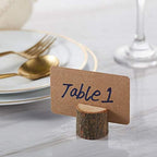 Wood Place Card Holders, 20Pcs Premium Rustic Table Number Holders and 30Pcs Kraft Table Place Cards, Wood Photo, alternate