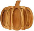 Wood Pumpkin Decor Platter Halloween Charcuterie Boards Fall Serving Dishes in 15 x 13 inch-Pumpkin in Acacia