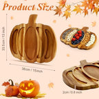 Wood Pumpkin Decor Platter Halloween Charcuterie Boards Fall Serving Dishes in 15 x 13 inch-Pumpkin in Acacia, alternate view