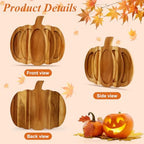 Wood Pumpkin Decor Platter Halloween Charcuterie Boards Fall Serving Dishes in 15 x 13 inch-Pumpkin in Acacia, alternate view