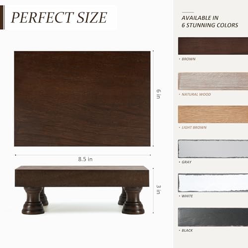 Wood Riser & Display Stand for Bathroom Counter Organizer, Brown in Brown - Paulownia Wood, alternate view 2