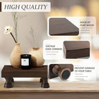 Wood Riser & Display Stand for Bathroom Counter Organizer, Brown in Brown - Paulownia Wood, alternate view 6