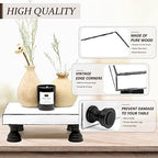 Wood Riser & Display Stand for Kitchen Counter, Black&White in Black & White - Paulownia Wood, alternate view 5
