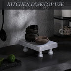 Wood Riser & Display Stand for Rustic Kitchen Counter, Gray in C-Pine Wood-Gray, alternate view 3