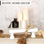 Wood Riser & Display Stand for Rustic Kitchen Decor, White in C-White, alternate view 4