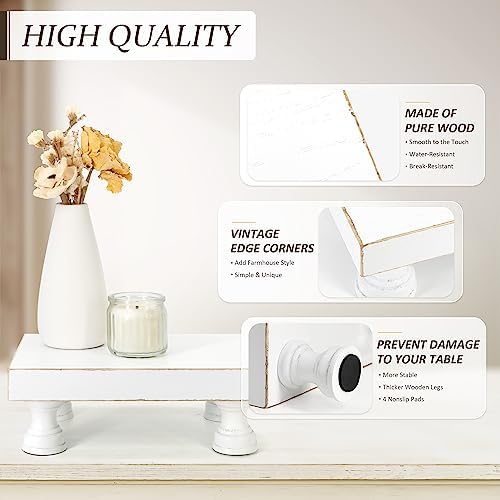 Wood Riser & Display Stand for Rustic Kitchen Decor, White in C-White, alternate view 5
