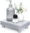 Wood Riser: Farmhouse Display Stand for Kitchen Counter, Gray in Gray