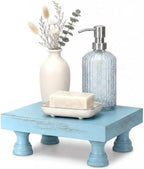 Wood Riser for Bathroom Counter, Farmhouse Riser for Decor, Sky Blue in Sky Blue