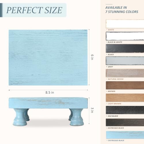 Wood Riser for Bathroom Counter, Farmhouse Riser for Decor, Sky Blue in Sky Blue, alternate view 2