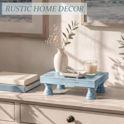 Wood Riser for Bathroom Counter, Farmhouse Riser for Decor, Sky Blue in Sky Blue, alternate view 5