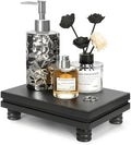 Wood Riser for Decor: Display Stand for Kitchen Modern Decor, Black in Black