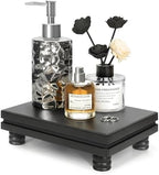 Wood Riser for Decor: Display Stand for Kitchen Modern Decor, Black in Black