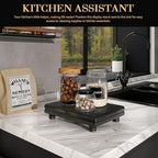 Wood Riser for Decor: Display Stand for Kitchen Modern Decor, Black in Black, alternate view 3
