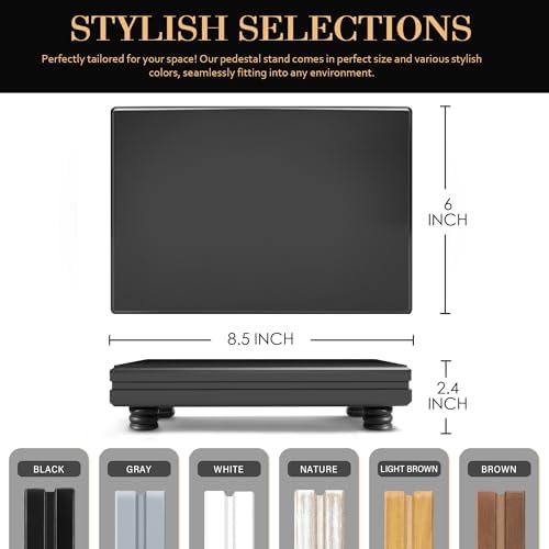 Wood Riser for Decor: Display Stand for Kitchen Modern Decor, Black in Black, alternate view 6