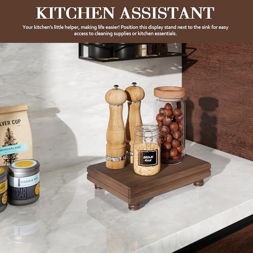 Wood Riser for Decor: Display Stand for Rustic Room Decor, Brown in Brown, alternate view 3