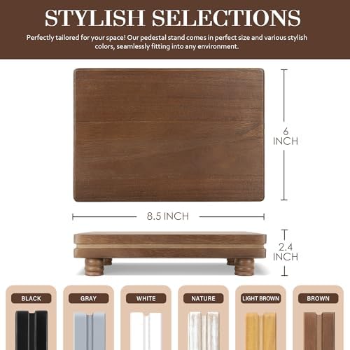 Wood Riser for Decor: Display Stand for Rustic Room Decor, Brown in Brown, alternate view 6