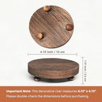 Wood Riser for Display Stand, 4.72inch Holder for Rustic Farmhouse Decor, Tiered Tray Decorations, Round, alternate view 2