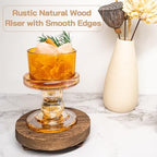 Wood Riser for Display Stand, 4.72inch Holder for Rustic Farmhouse Decor, Tiered Tray Decorations, Round, alternate view 5