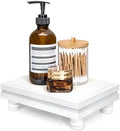 Wood Riser for Home Decor: Display Stand for Kitchen Counter, White in White