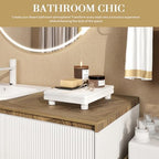 Wood Riser for Home Decor: Display Stand for Kitchen Counter, White in White, alternate view 4